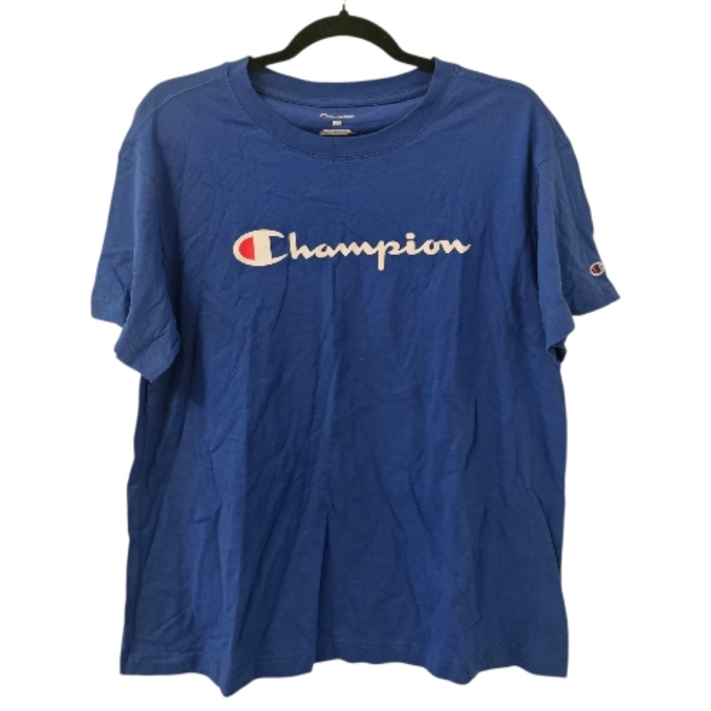 Blue, White and Red Champion Women's Logo T-Shirt